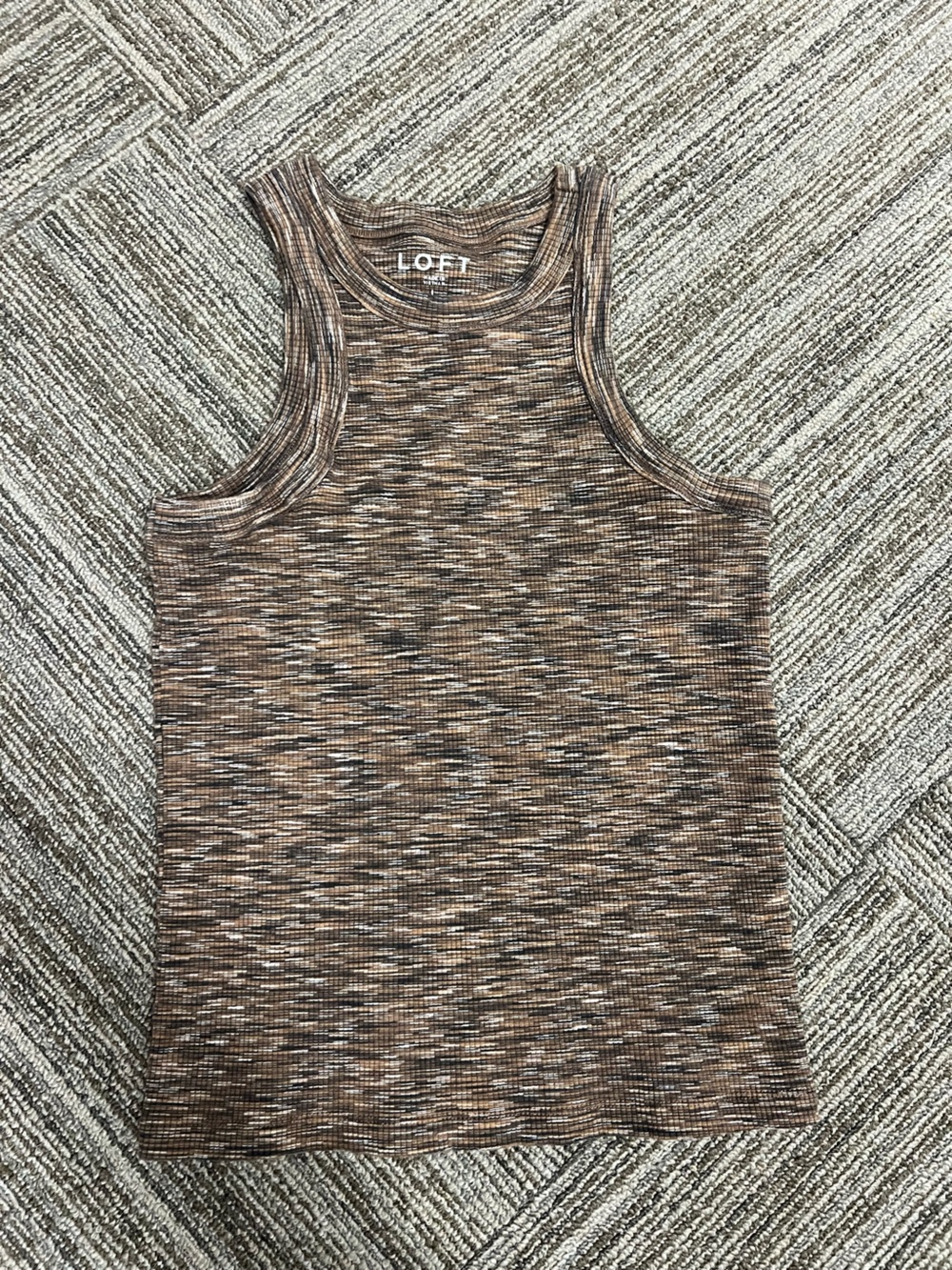 LOFT Brown Multi Ribbed Tank